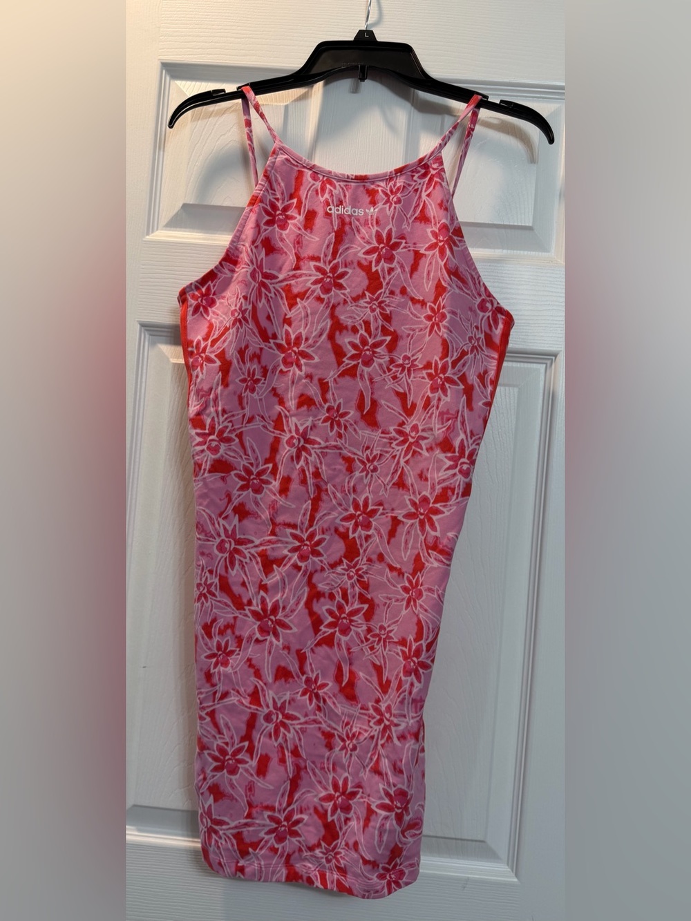 adidas Pink and Red Floral Tank Dress